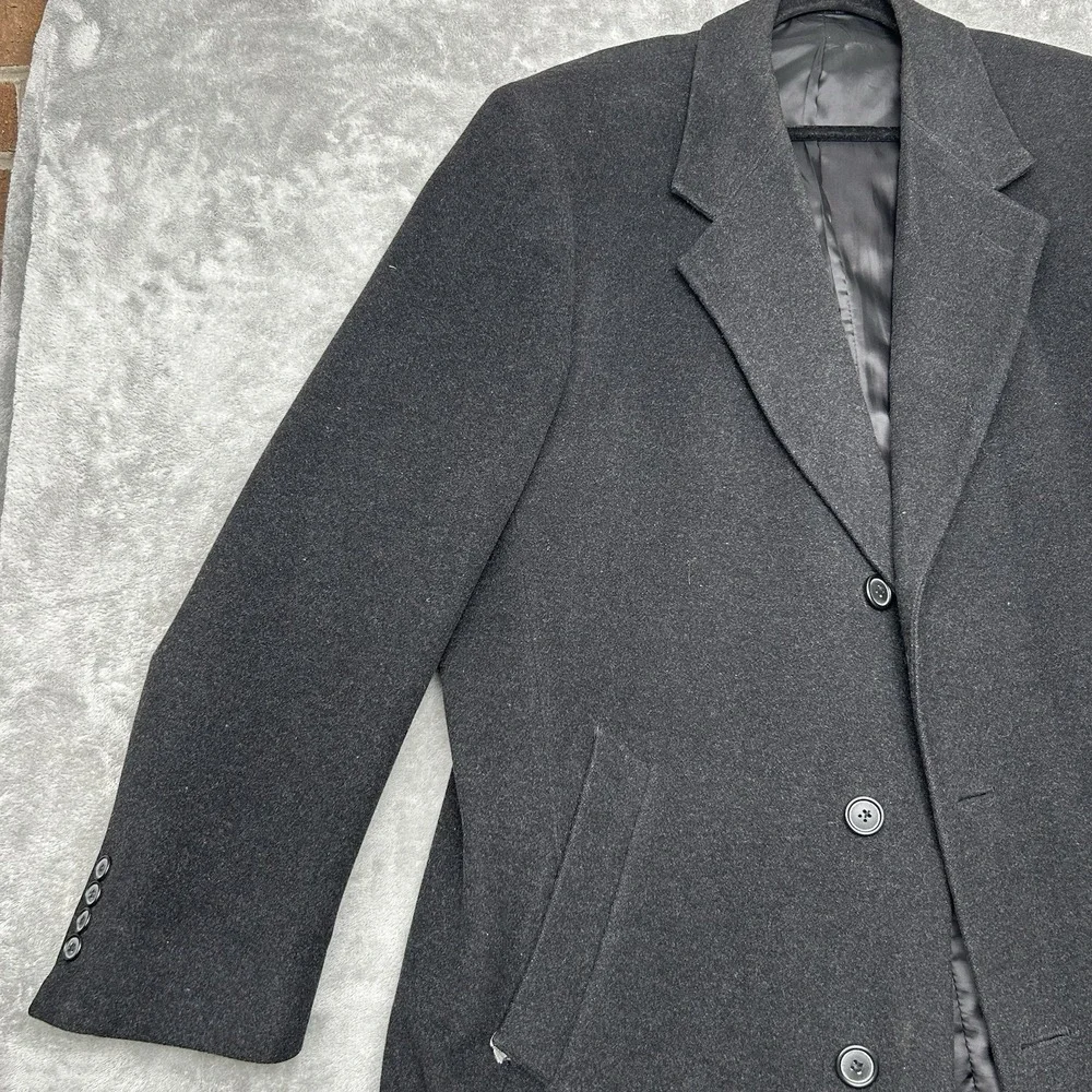 Bill Bass Mens Black Label Long Dress Coat Size 44L Lambswool - READ DESCRIPTION